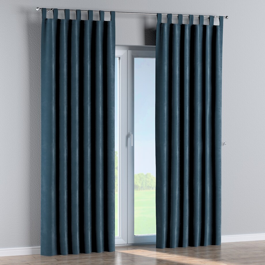 Zasłona na szelkach 1 szt. 130x260 pruski błękit