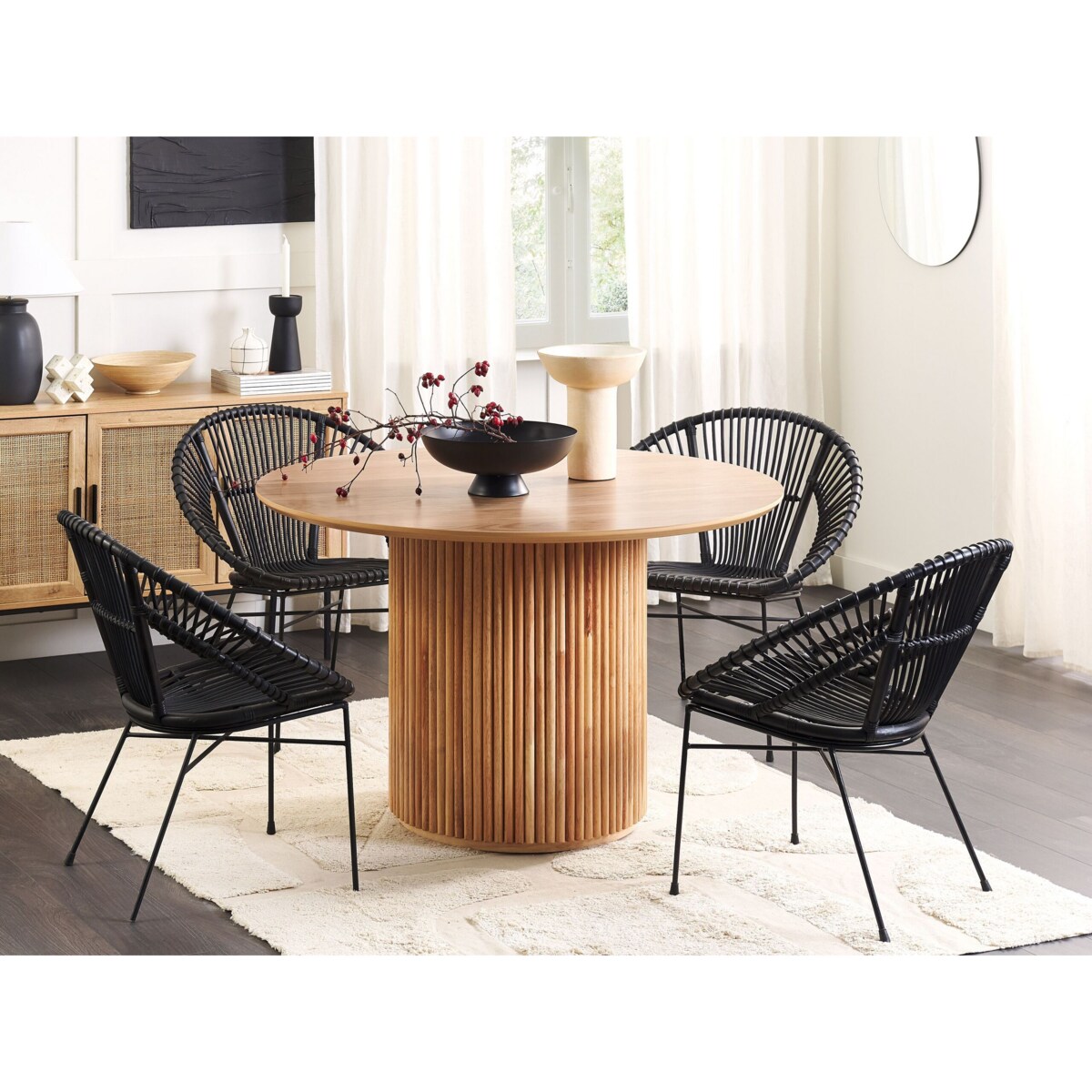 Stół do jadalni okrągły ⌀ 120 cm jasne drewno VISTALLA