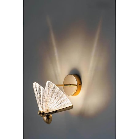 Stylowa lampa ścienna Butterfly MSE010100324 skrzydła złote