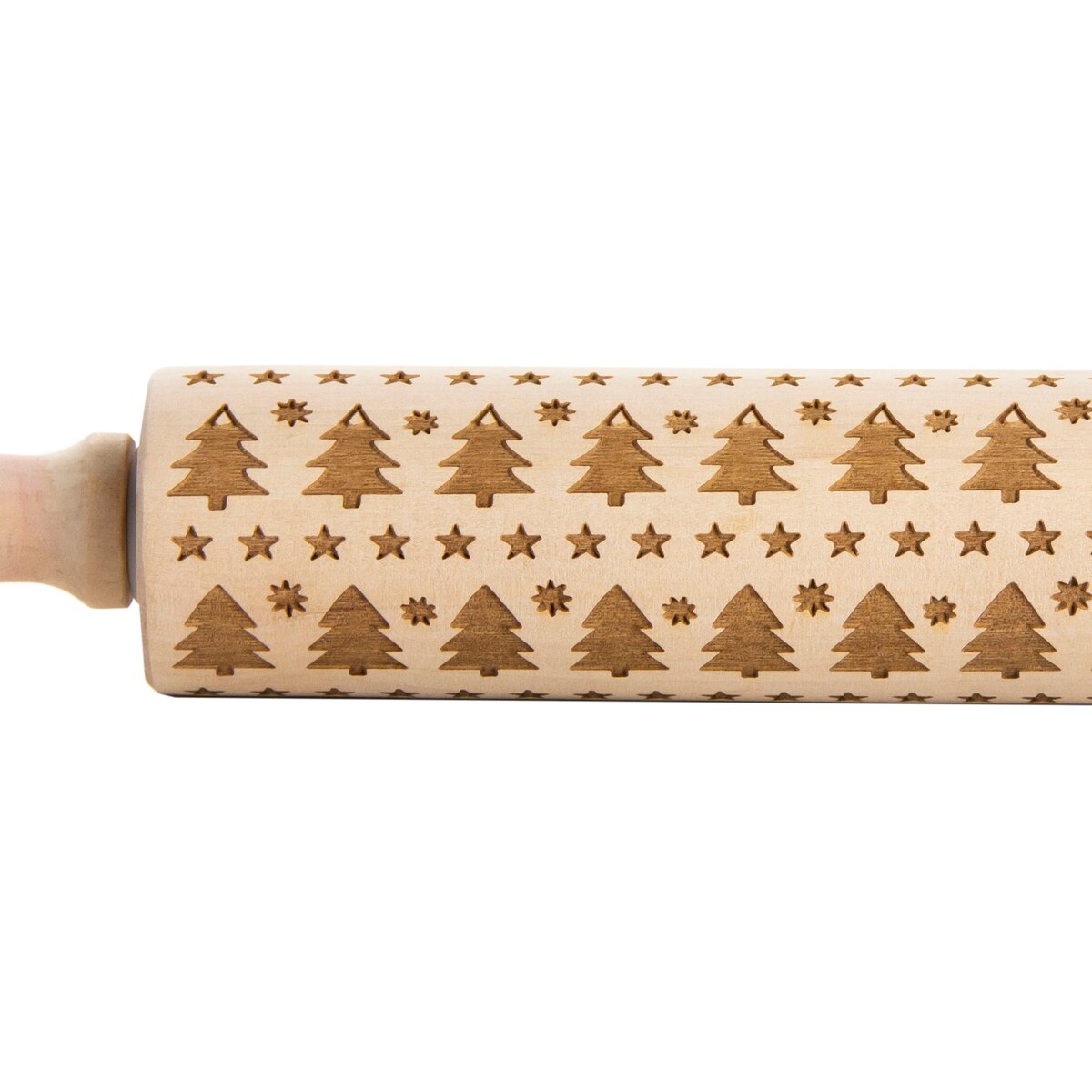 Wałek Do Ciasta Grawerowany Drewniany Świąteczny Do Ciastek Choinki