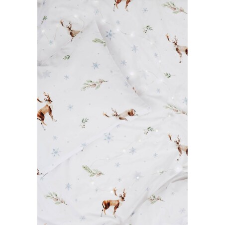 Pościel świąteczna Renifery 140/200 + 50/60 cm