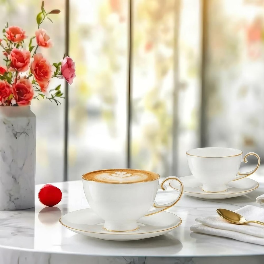 VILLA ITALIA Filiżanka ze spodkiem porcelanowa 230 ml SONETTA