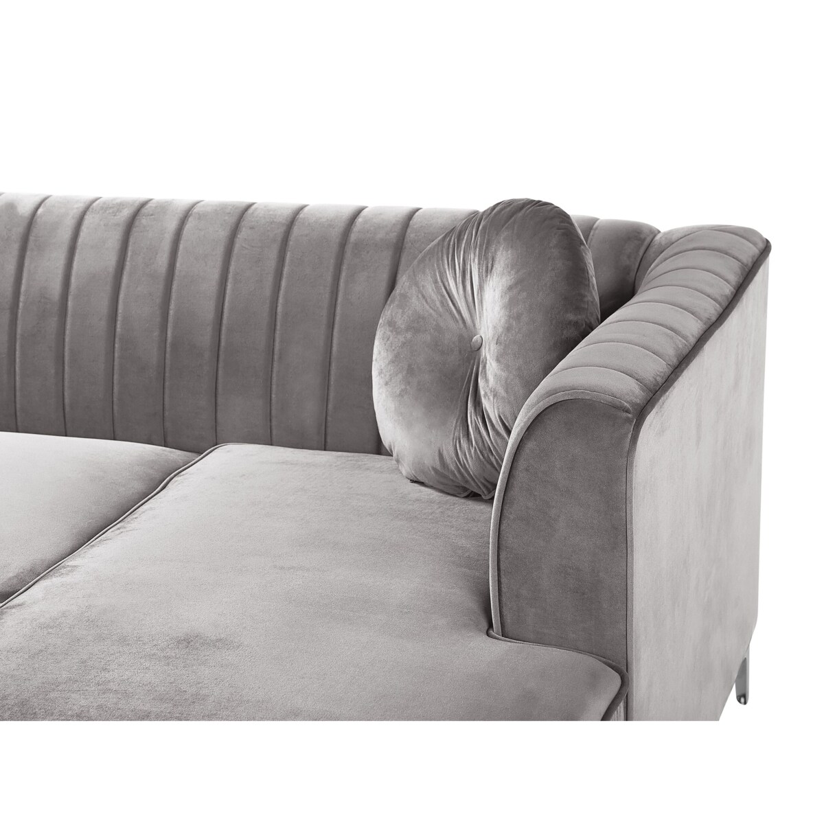 Narożnik welurowy lewostronny szary TIMRA