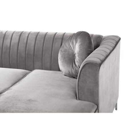 Narożnik welurowy lewostronny szary TIMRA