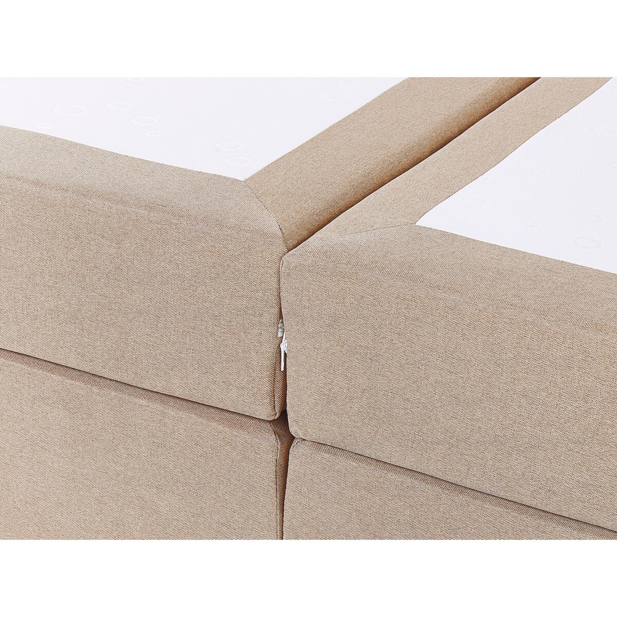 Łóżko kontynentalne tapicerowane 160 x 200 cm beżowe PRESIDENT