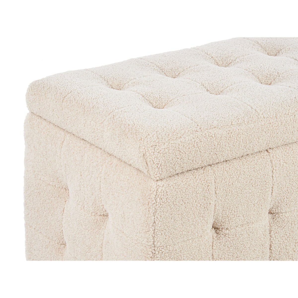 Puf ze schowkiem boucle beżowy MICHIGAN