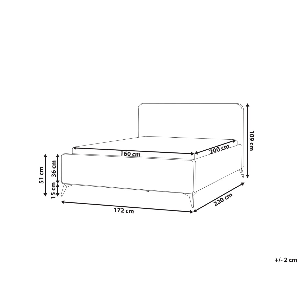 Łóżko Boucle VALOGNES 160 x 200 cm Złamana biel