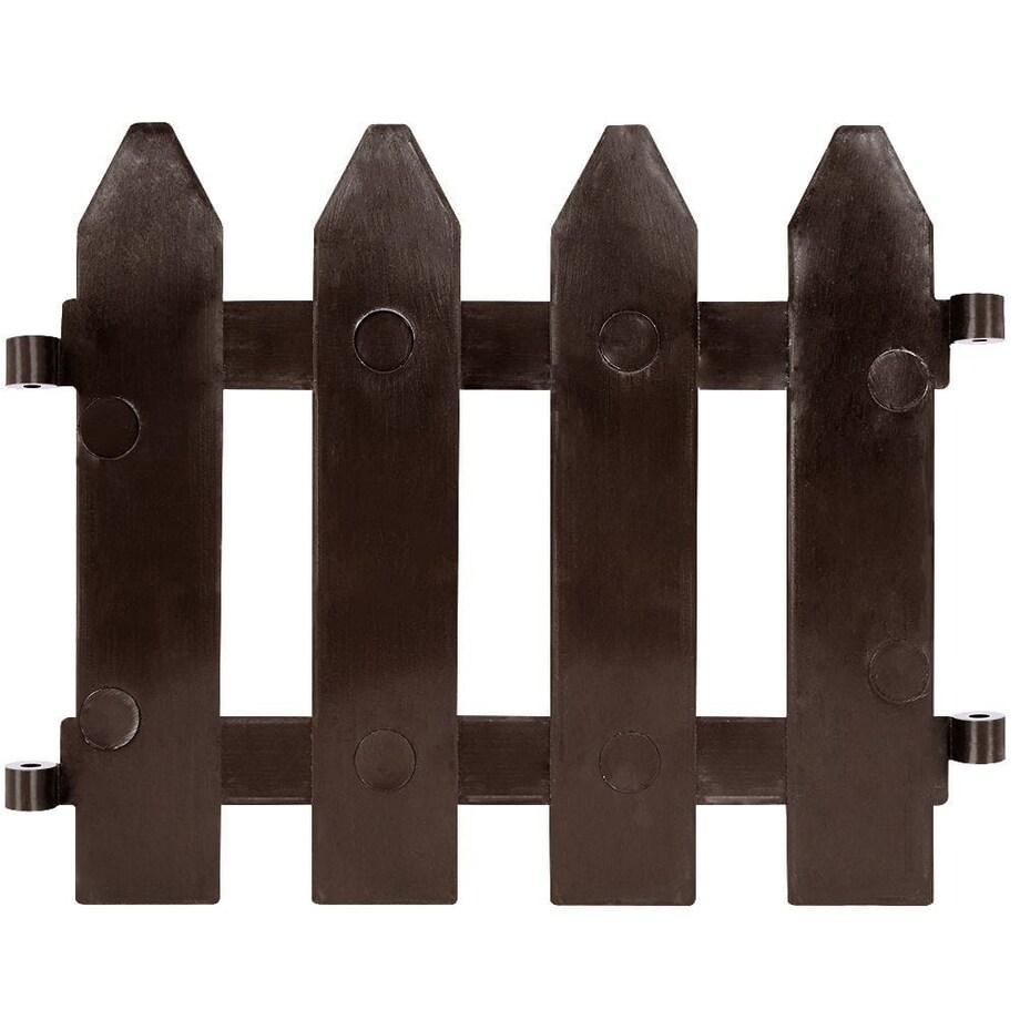 Palisada płotek ogrodowy obrzeże zestaw brązowy 10 szt. 200 cm 20x15 cm