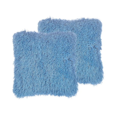 2 poduszki dekoracyjne włochacze 45 x 45 cm niebieskie CIDE