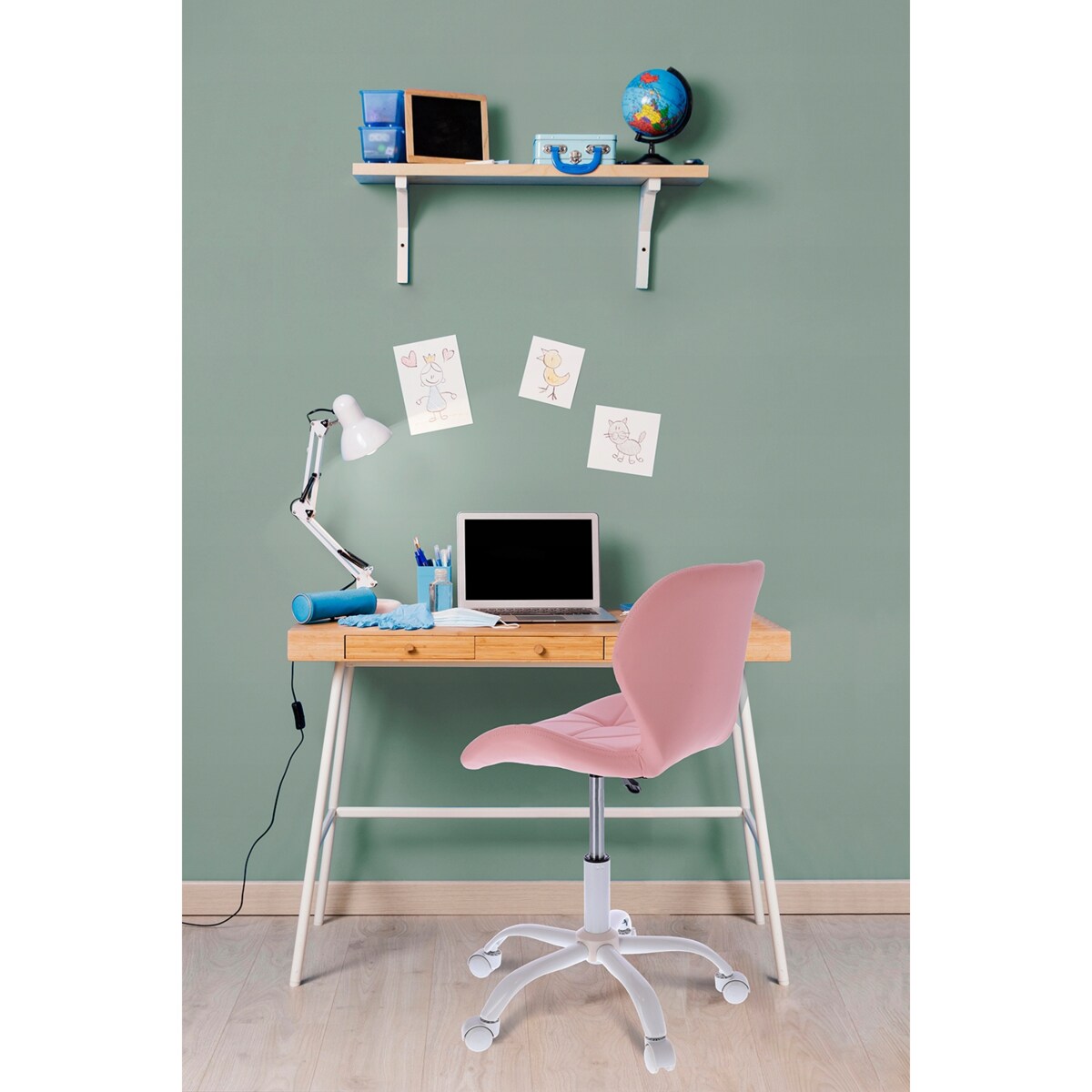 Krzesło biurowe ekoskóra ENDO różowe