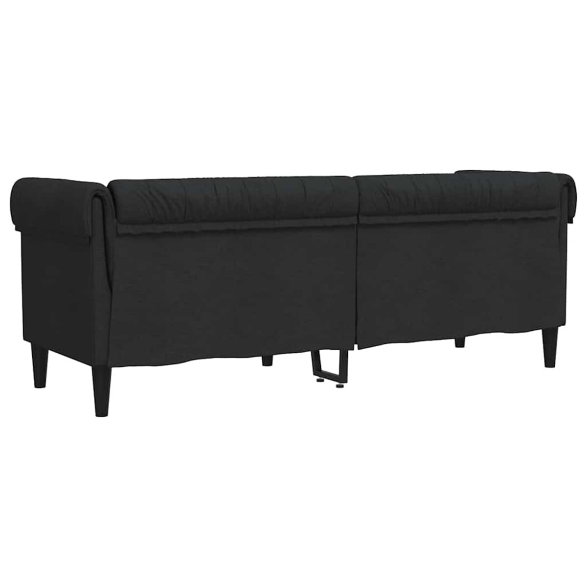 vidaXL Sofa Chesterfield, trzyosobowa, czarna, obita tkaniną