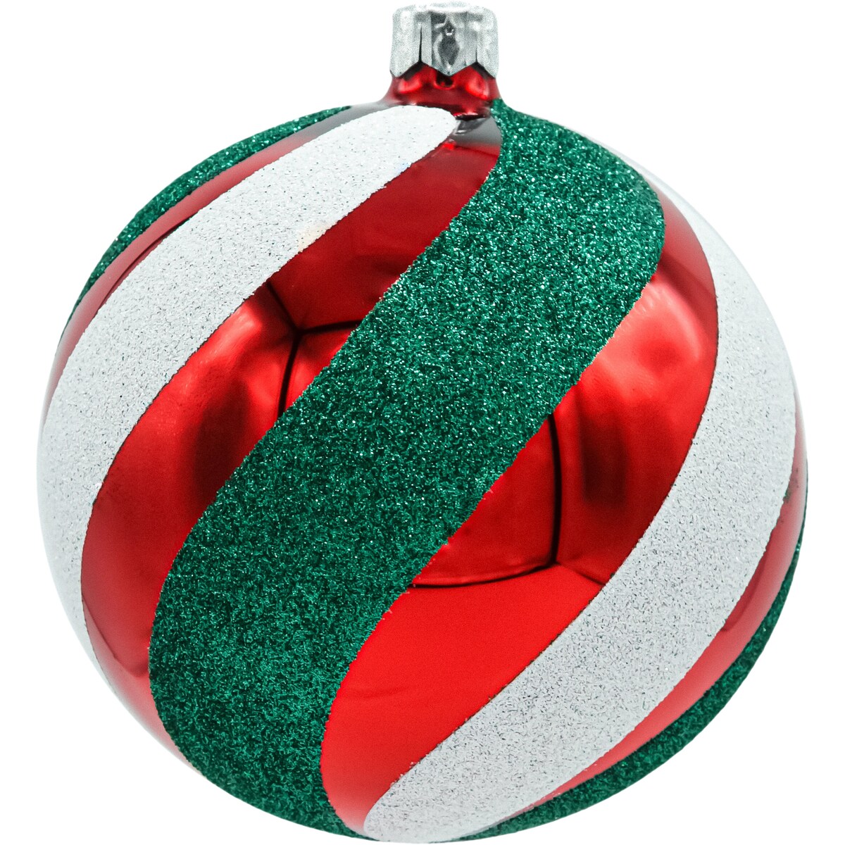 Bombki okrągłe: czerwona laska cukrowa