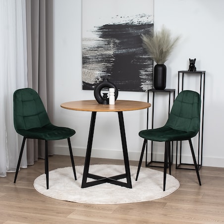 Krzesło tapicerowane do salonu jadalni welurowe pikowane nowoczesne