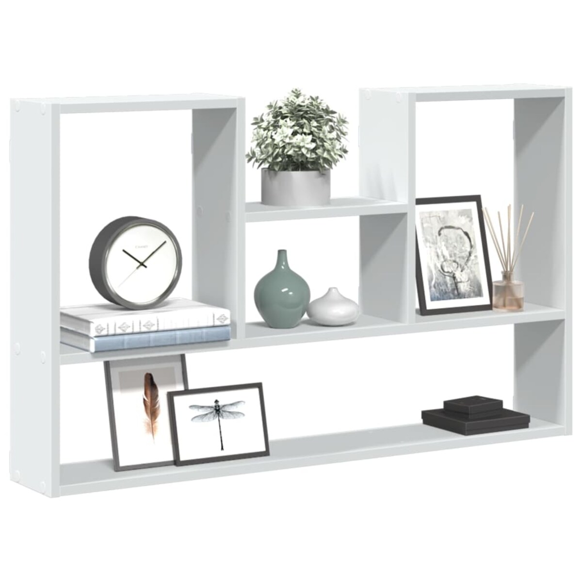 vidaXL Półka ścienna biała 99x15x60 cm Drewno konstrukcyjne