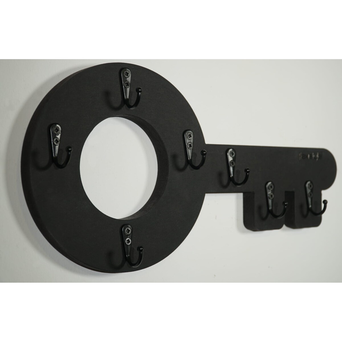 Drewniany wieszak na klucze Klucz Retro Czarny