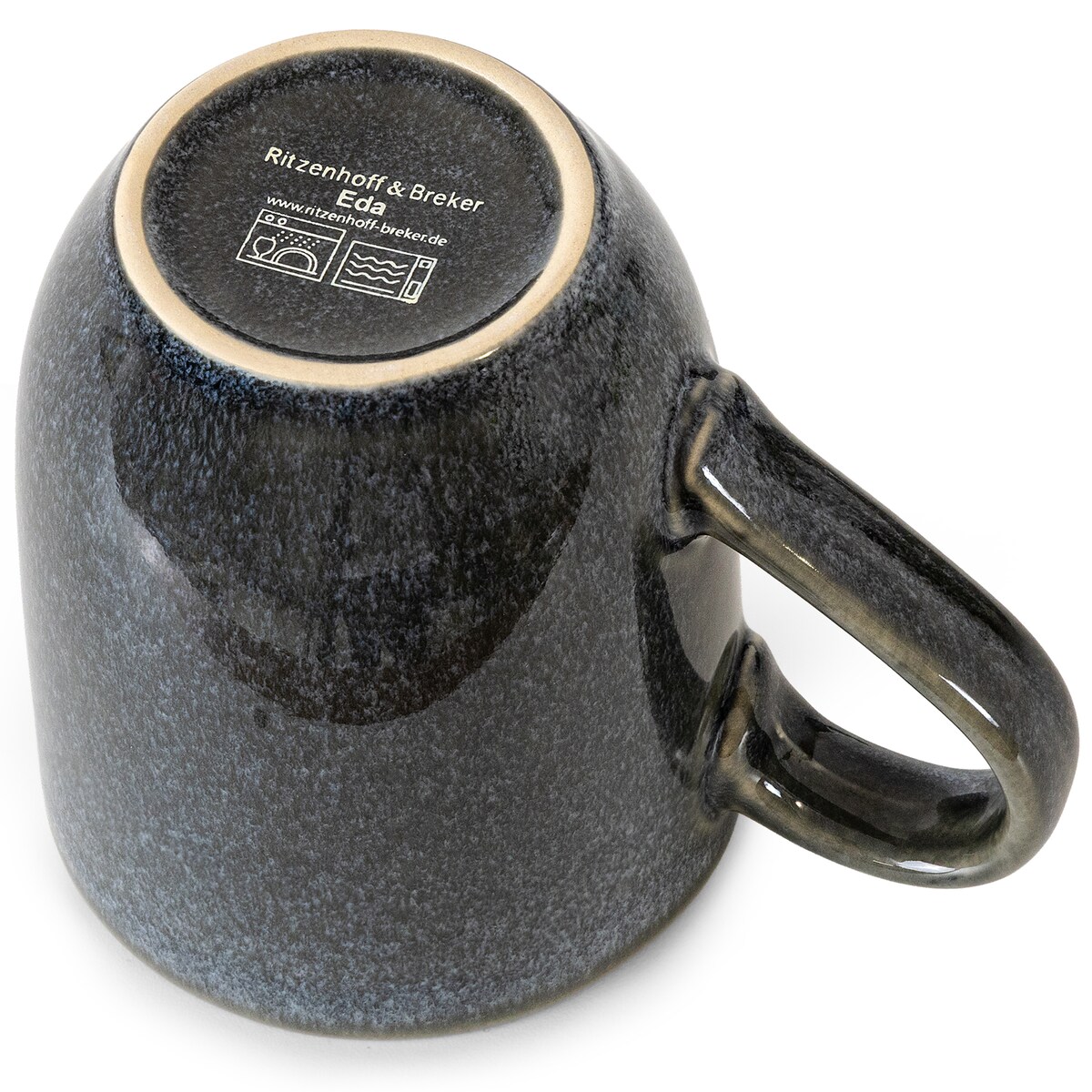 EDA Zestaw śniadaniowy 6 os. (12 el.), niebieski/szary/beżowy