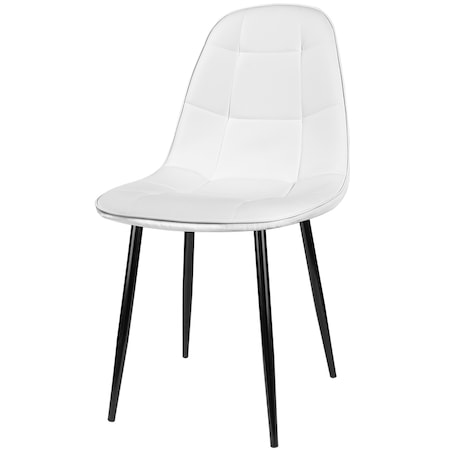 Krzesło tapicerowane ekoskóra białe nowoczesne loftowe