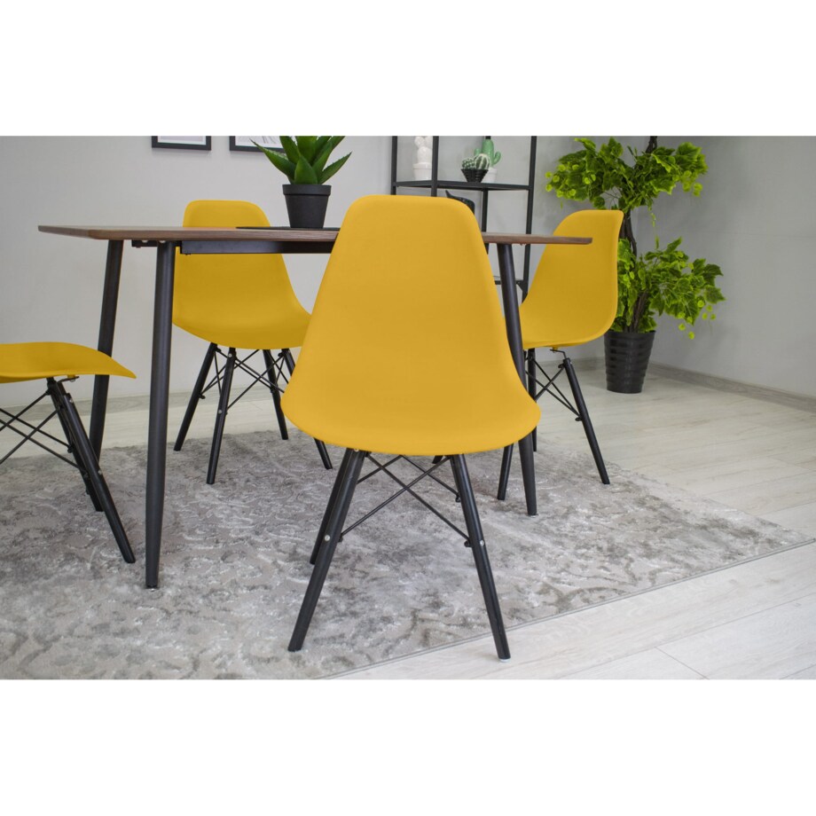 Krzesło Do Jadalni Kuchni Salonu Osaka Musztarda / Nogi Czarne X 2