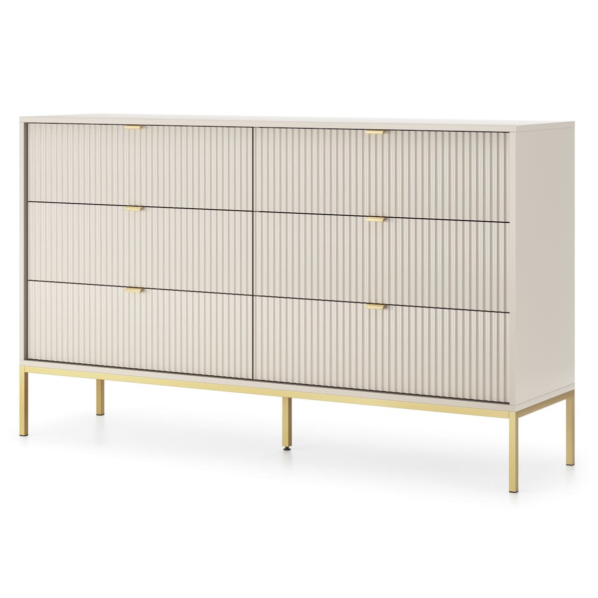 Komoda NEW w stylu glamour KS154 - kaszmirowa + st. złoty