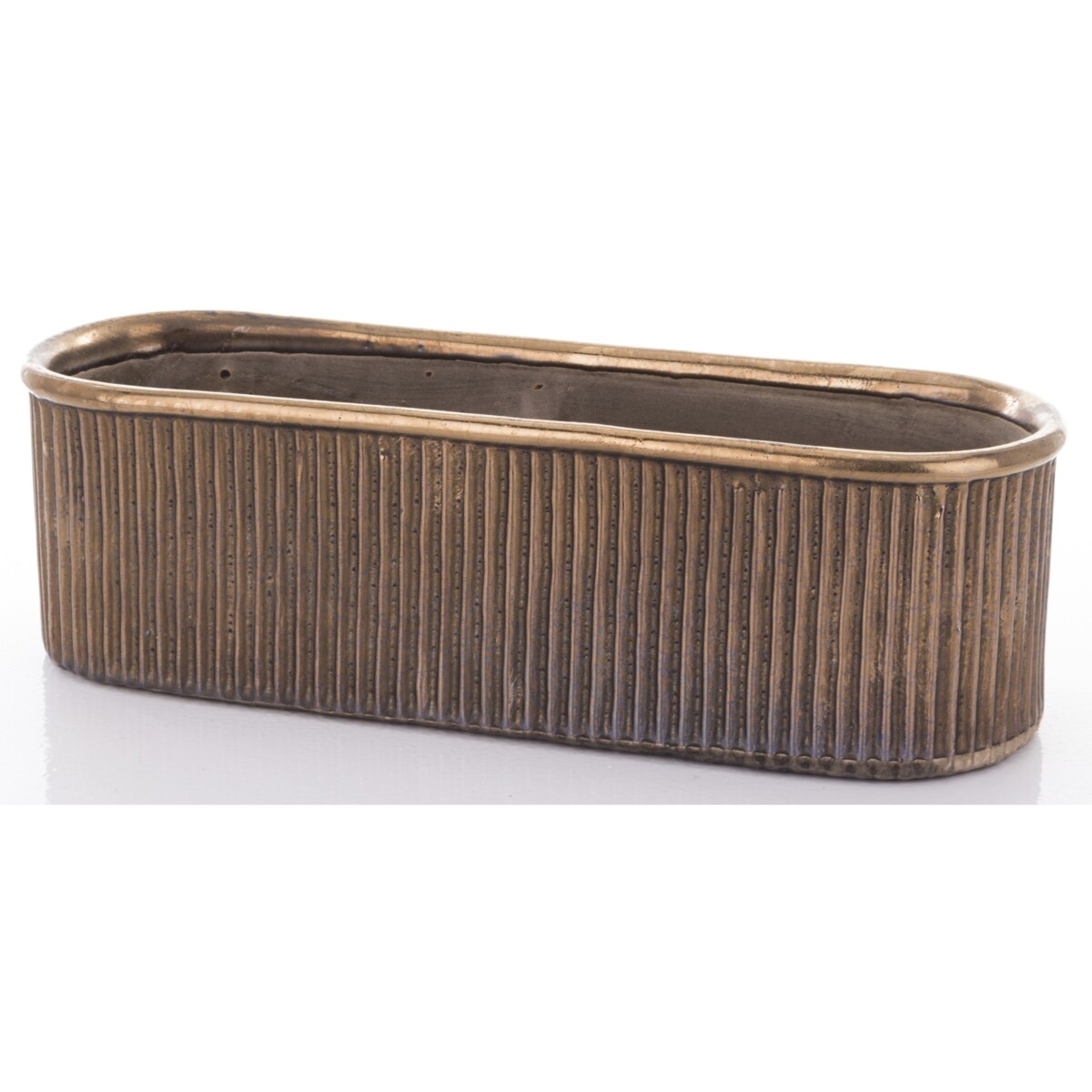 Kwietnik-osłonka kamionkowa 11,5x38,5x13 cm złotobrązowa