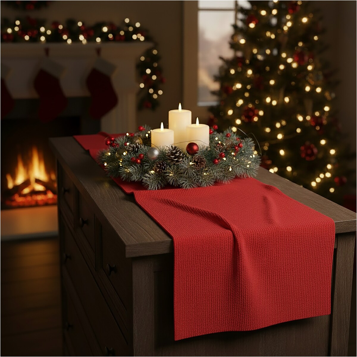 Bieżnik Świąteczny Na Stół Obrus 200X28 Dekoracyjny Ozdobny Na Święta