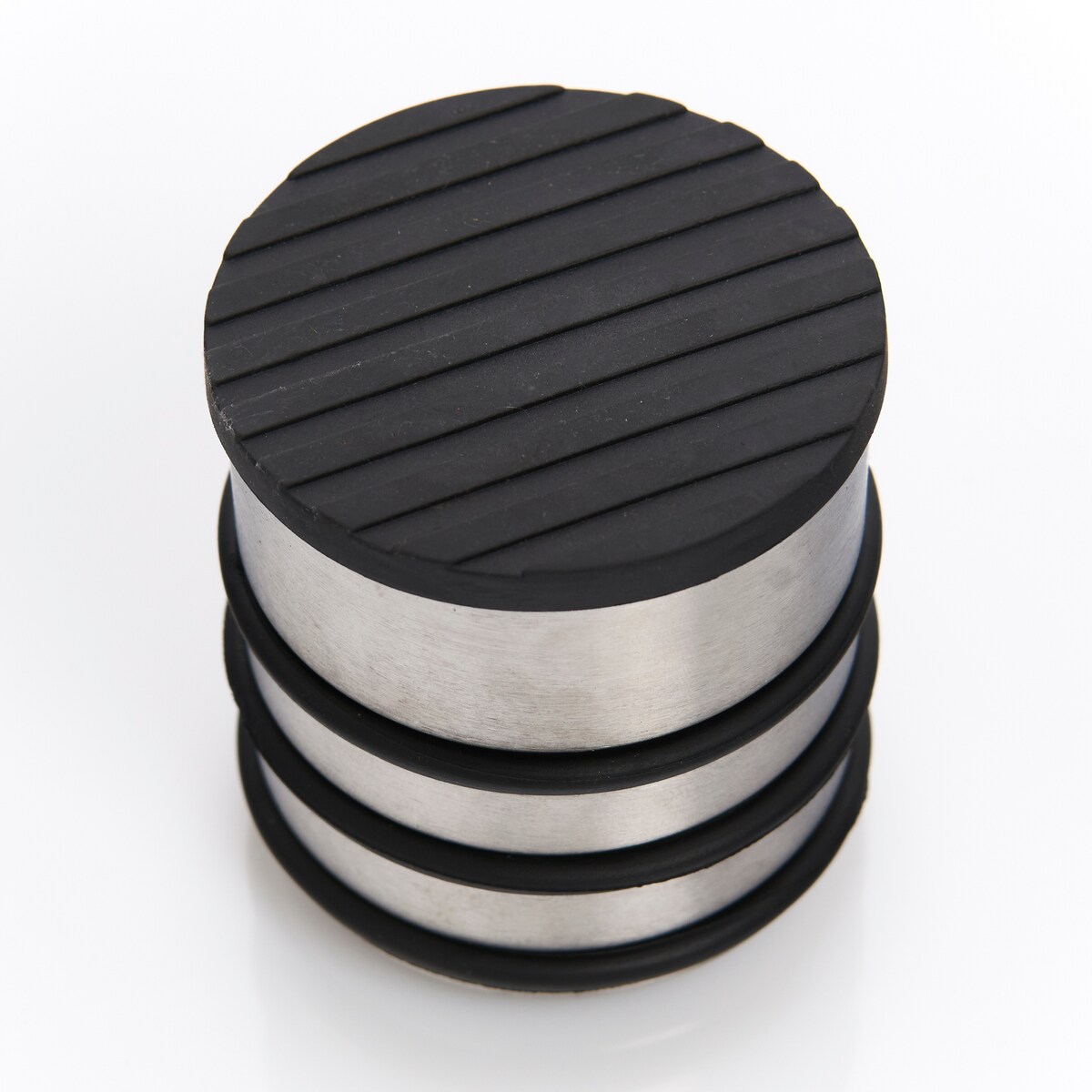 Srebrny stoper do drzwi, odbojnik, Ø 6,5 cm