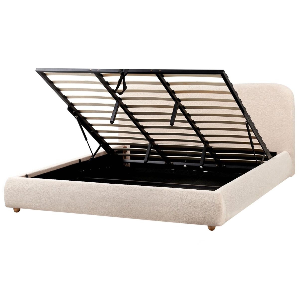 Łóżko z pojemnikiem Boucle BLAGNAC 180 x 200 cm Jasnobeżowy