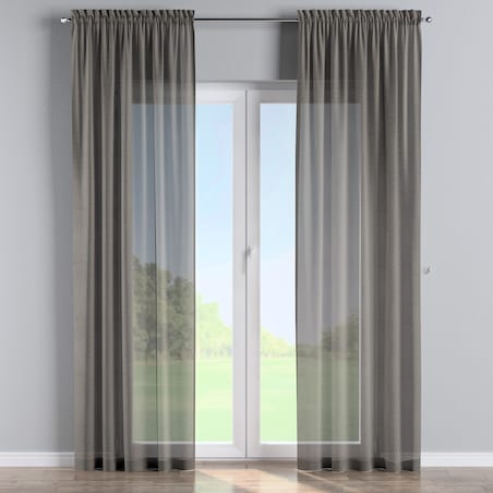 Zasłona na kanale z grzywką 1 szt. 130x245 szary