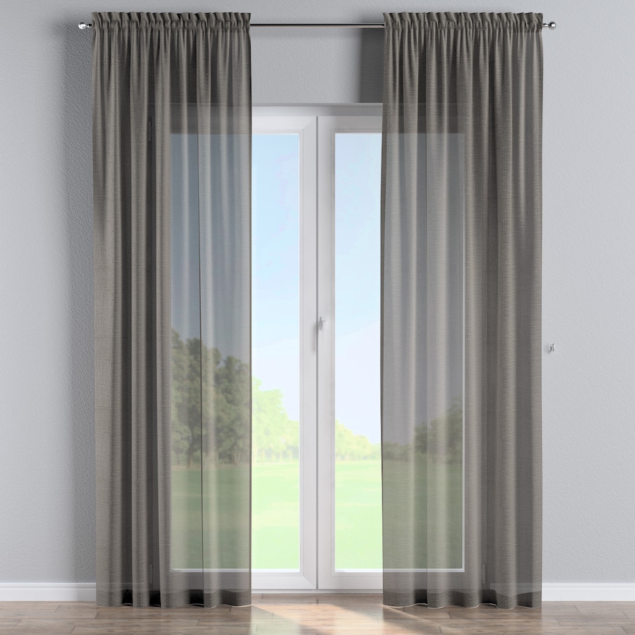 Zasłona na kanale z grzywką 1 szt. 130x245 szary