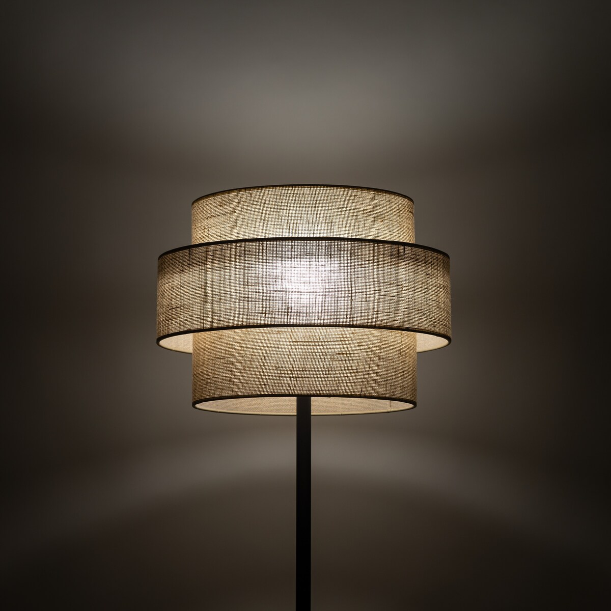 Lampa podłogowa TK Lighting CALISTO JUTA 5405 czarna/juta E27 155 cm do salonu sypialni nowoczesna naturalna