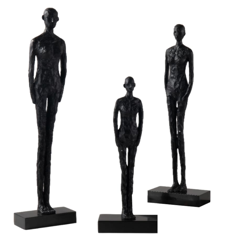 ZESTAW TRZECH FIGUREK DEKORACYJNYCH CHRISTIANO CZARNE