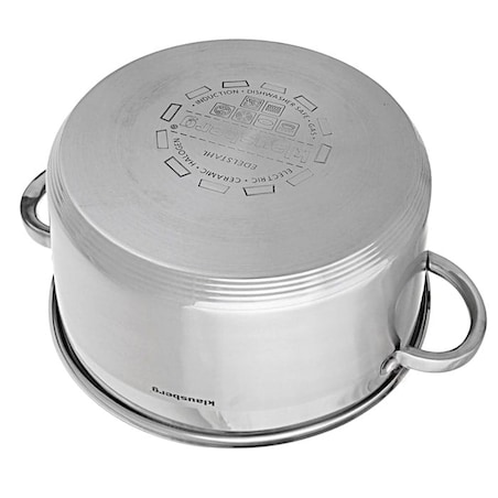 Garnek stalowy z pokrywką indukcja gaz 6.0L 24cm KLAUSBERG