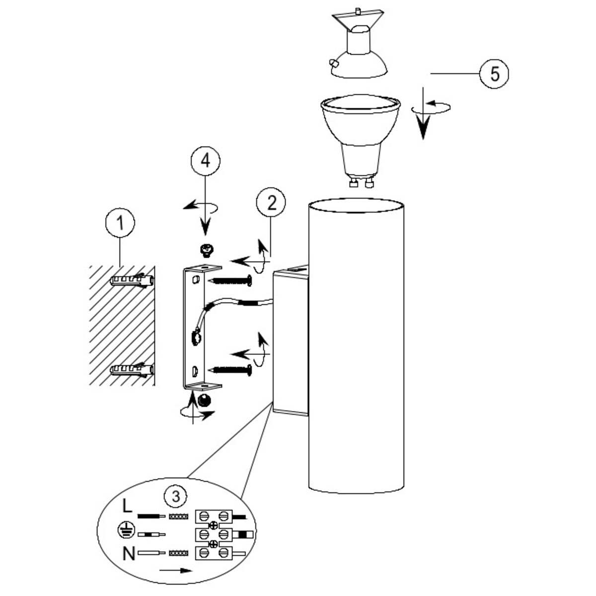 Ścienna lampa nowoczesna Marley 212400232 do przedpokoju czarna