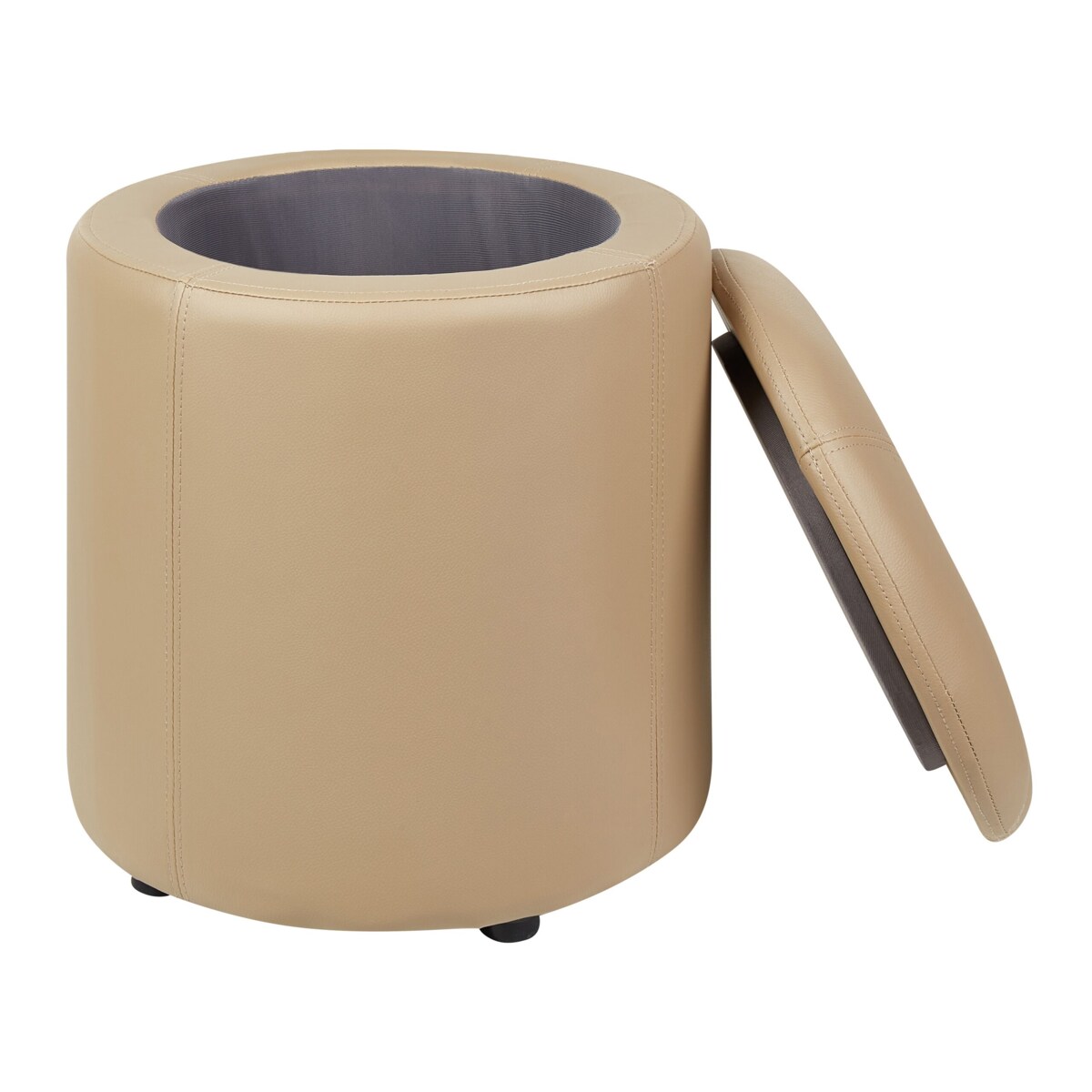 Puf ze schowkiem MARYLAND Ekoskóra Beżowy 38 cm 38 cm 40 cm