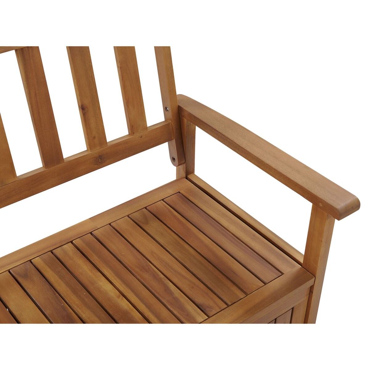 Ławka ogrodowa drewniana 120 cm czerwona poduszka SOVANA