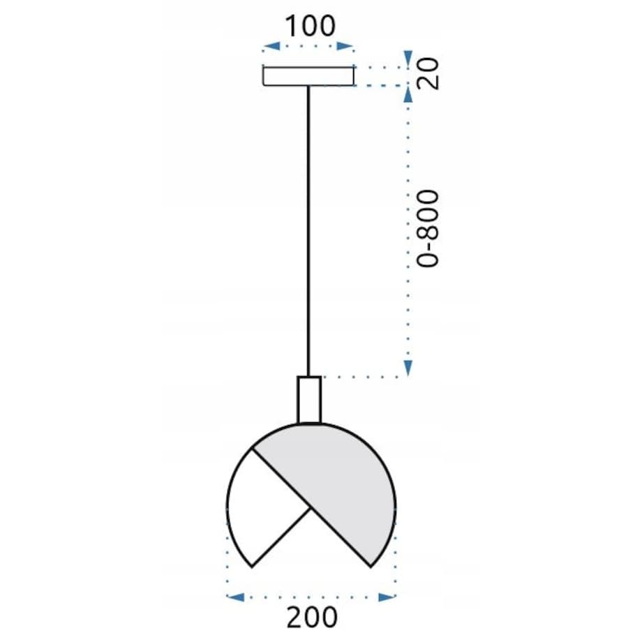 Lampa Sufitowa Wisząca Szklana Metalowa Złota Gold