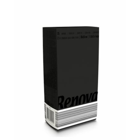 Czarne składane serwetki Renova 39x30cm 25 sztuk