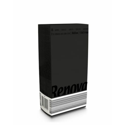 Czarne składane serwetki Renova 39x30cm 25 sztuk