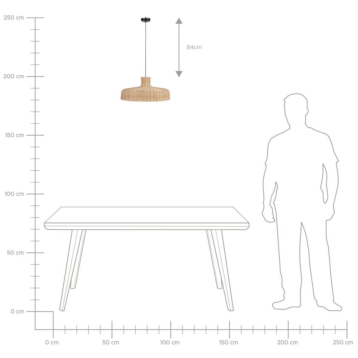 Lampa wisząca TAMARIN Rattan Naturalny