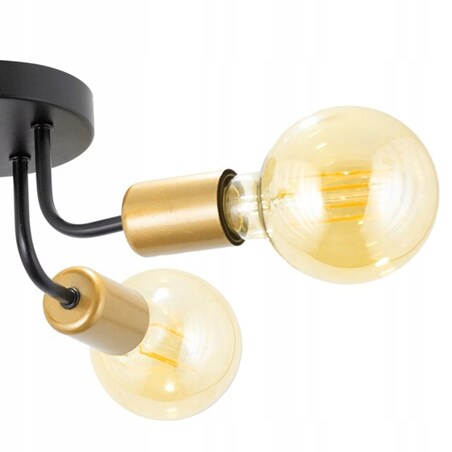 Lampa Sufitowa Wisząca Czarno Złota 3Xe27 60W