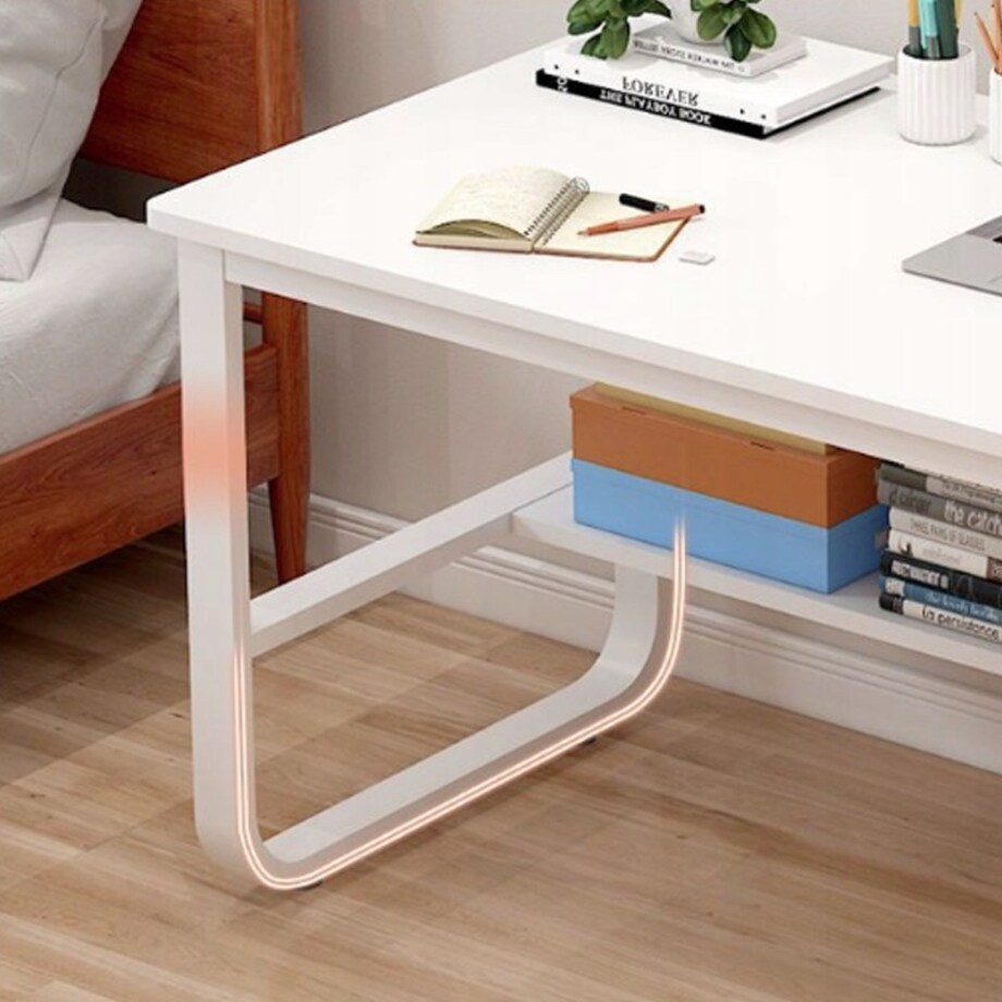 Biurko komputerowe loft białe 3 półki skandynawski nowoczesne 120 cm