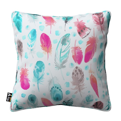 Poszewka Lola 45x45 różowe i turkusowe piórka