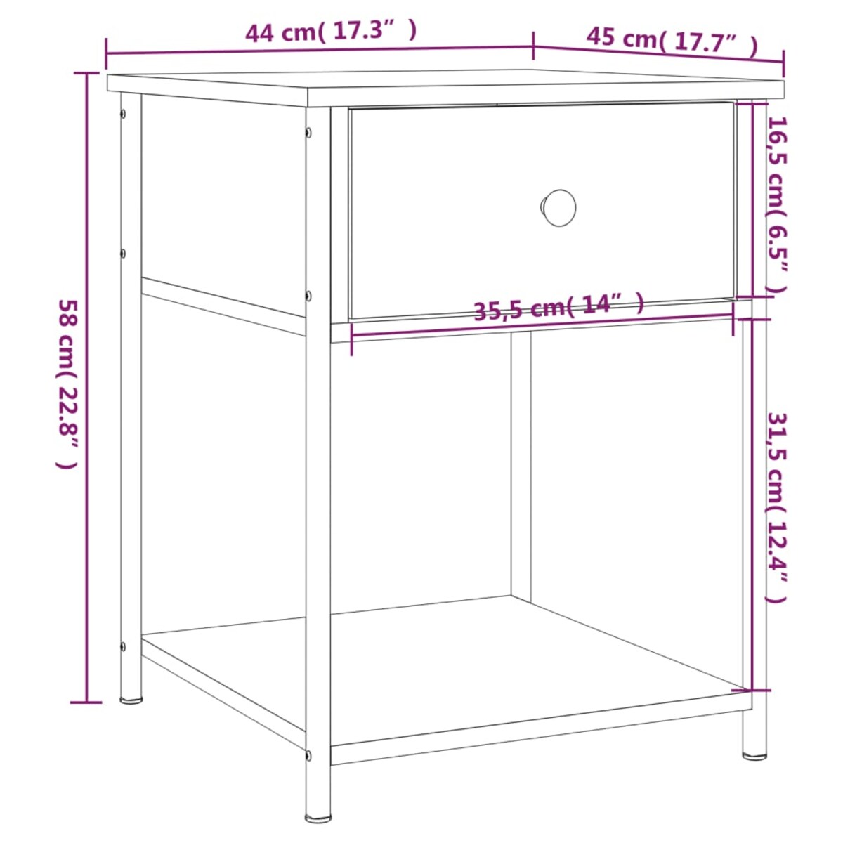 vidaXL Stoliki nocne, 2 szt., czarne, 44x45x58 cm