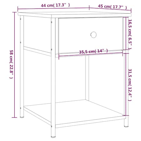 vidaXL Stoliki nocne, 2 szt., czarne, 44x45x58 cm