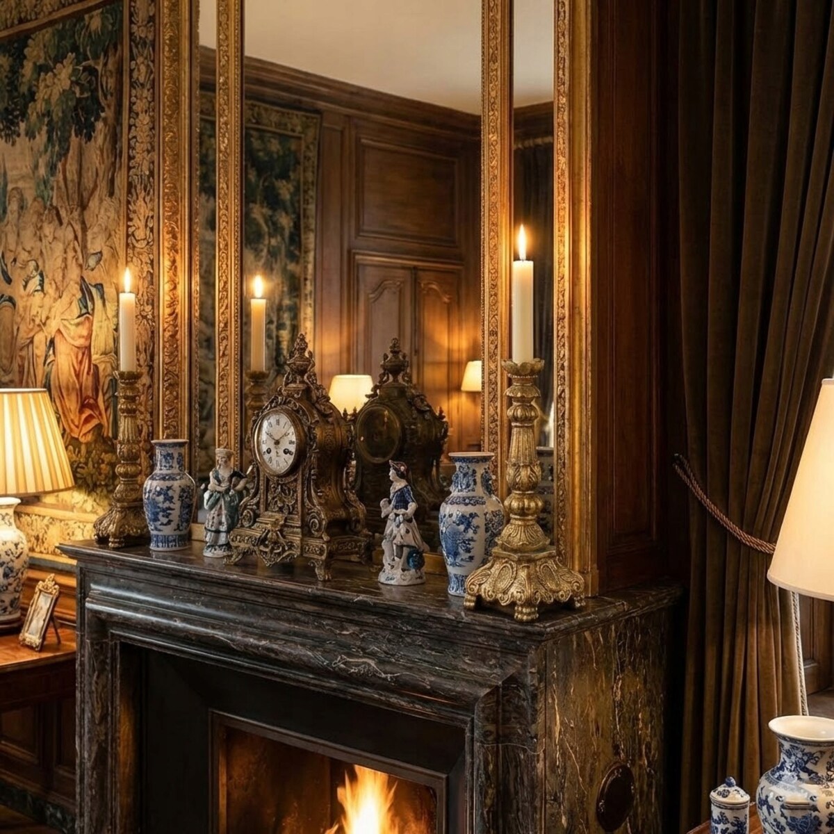 ŚWIECZNIK ZŁOTY KANDELABR DUŻY 45cm RETRO VINTAGE GLAMOUR WYSOKI DO DOMU