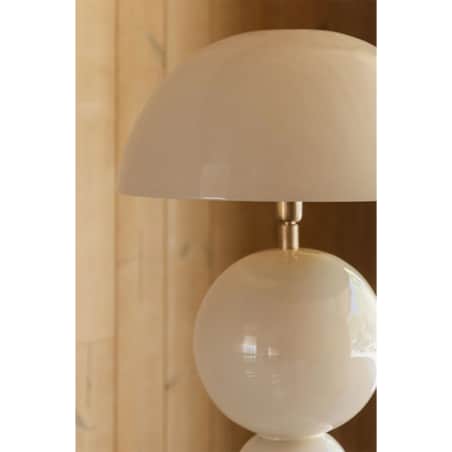 Lampa podłogowa z metalu, wysoki połysk, kremowa, Boulia, 155 cm
