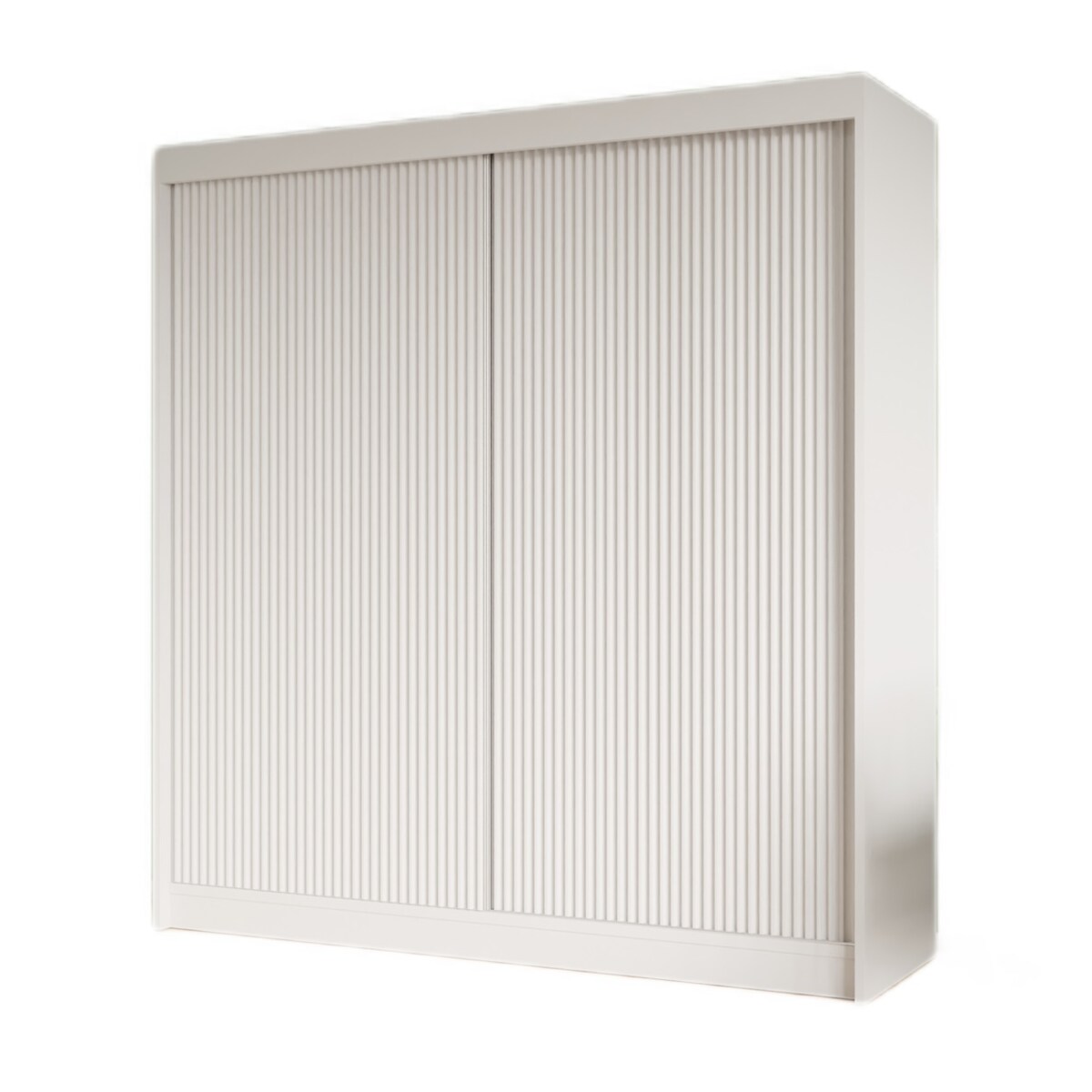 Szafa z ryflowanymi frontami przesuwna 200 cm - Biała