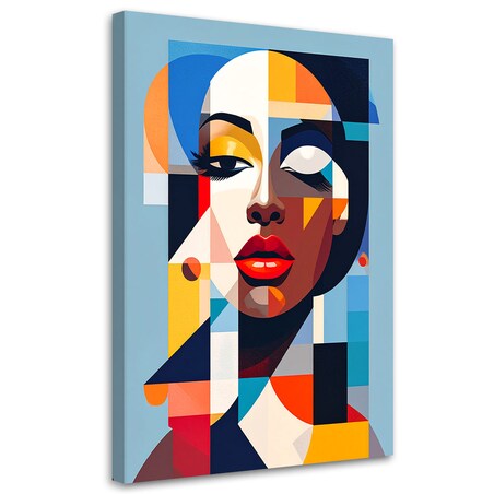 Obraz do salonu sypialni, Portret Kobiety w stylu Bauhaus 80x120