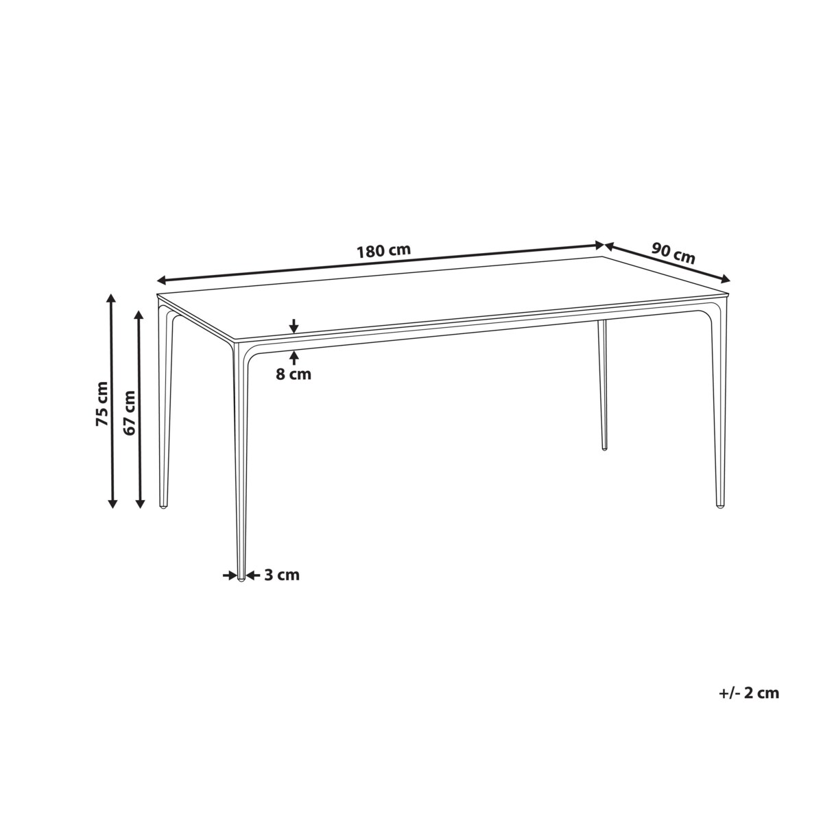 Stół ogrodowy SOVARETO 180 cm 90 cm Imitacja drewna Jasnoszary