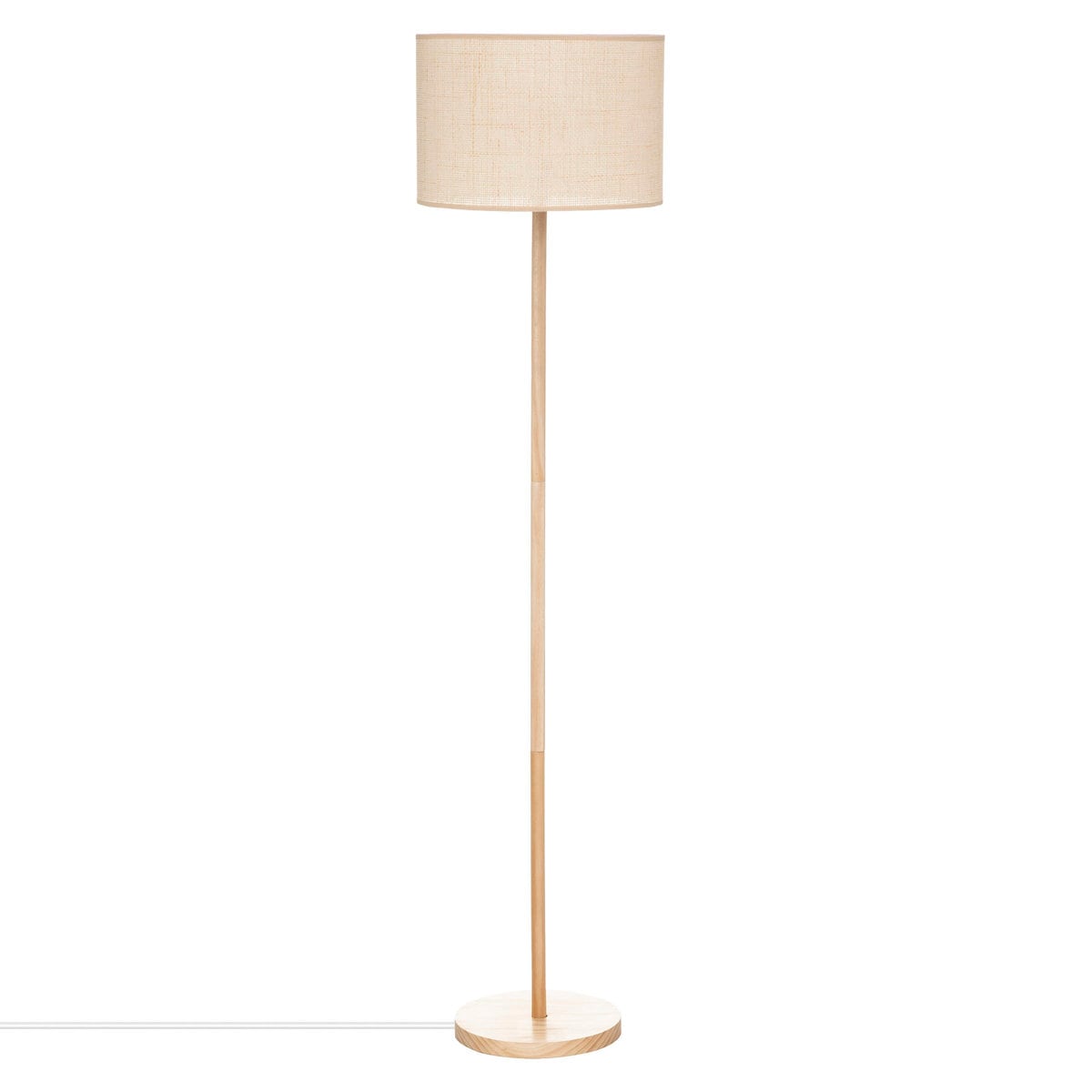 Lampa podłogowa DELLA, drewniana podstawa, 149,5 cm